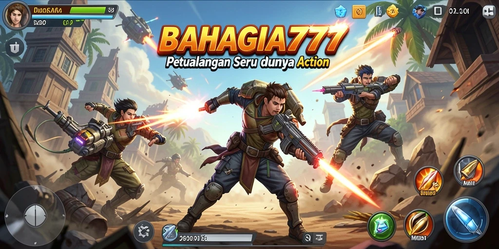 Tampilan gameplay menegangkan dari BAHAGIA777 dalam aksi penuh.