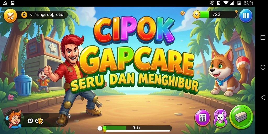 Tampilan gameplay seru dari CIPOK dengan karakter yang menyenangkan.