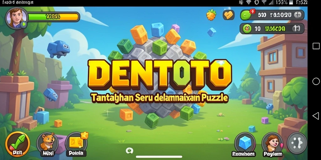 Screenshot gameplay DENTOTO yang menunjukkan keseruan puzzle.