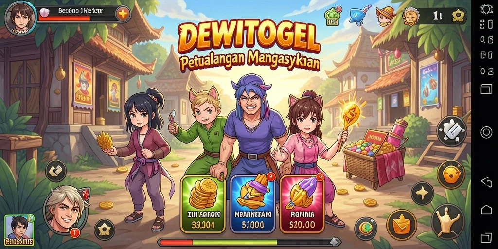 Tampilan gameplay DEWITOGEL yang penuh aksi dan karakter anime.