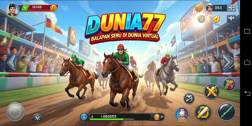 Screenshot gameplay DUNIA77 yang seru dan mendebarkan.