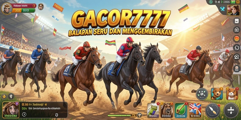 Screenshot gameplay GACOR777 yang menunjukkan aksi balapan menegangkan.