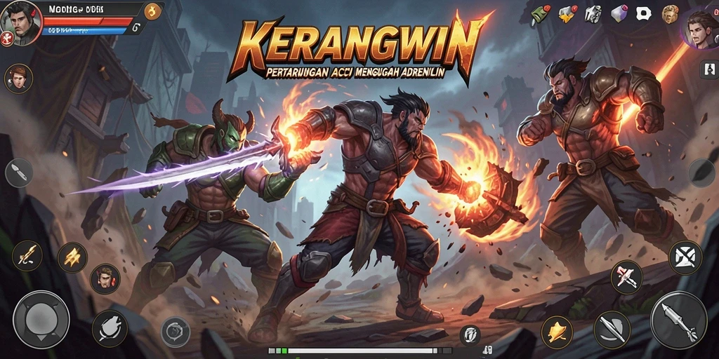 Tampilan gameplay KERANGWIN yang memukau dan penuh aksi.