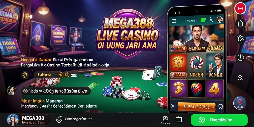 Tampilan menarik gameplay Live Casino MEGA388 yang memikat.
