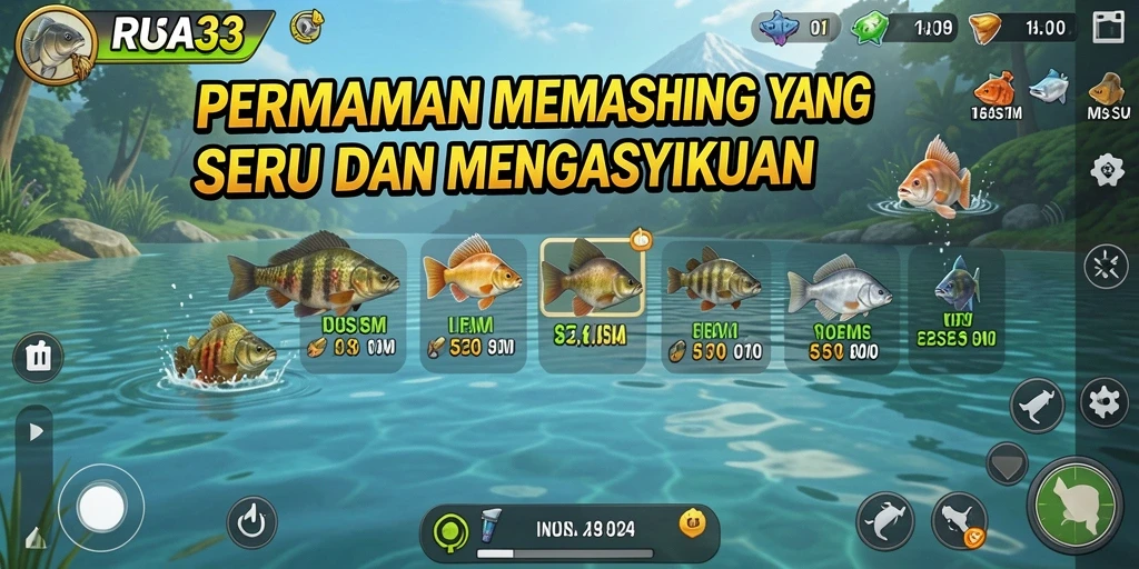 Tangkapan layar RUSA33 yang menunjukkan aksi memancing yang seru.