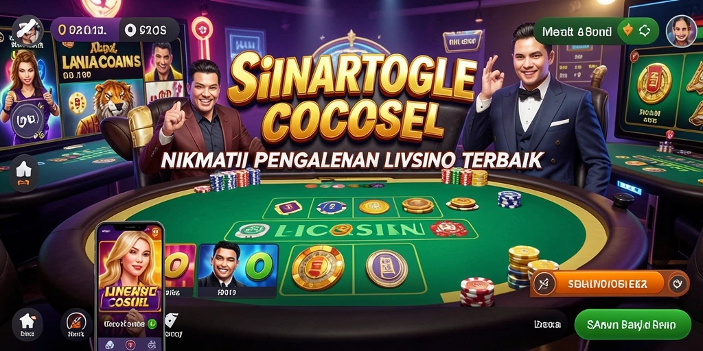 Screenshot gameplay SINARTOGEL dengan dealer langsung dan suasana kasino.