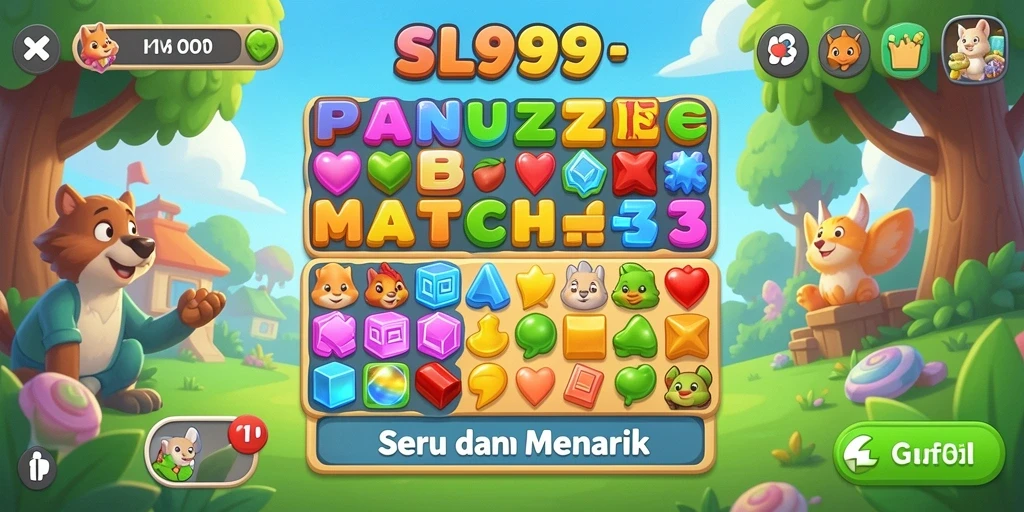Gameplay seru SL999 dengan tantangan Match-3.
