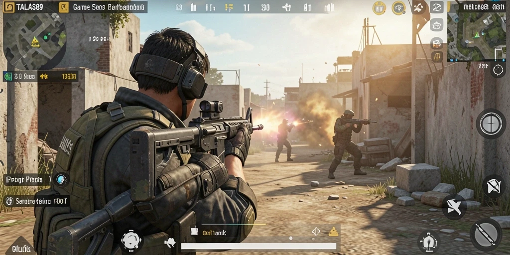 Tangkapan layar menampilkan aksi gameplay mendebarkan di TALAS89.