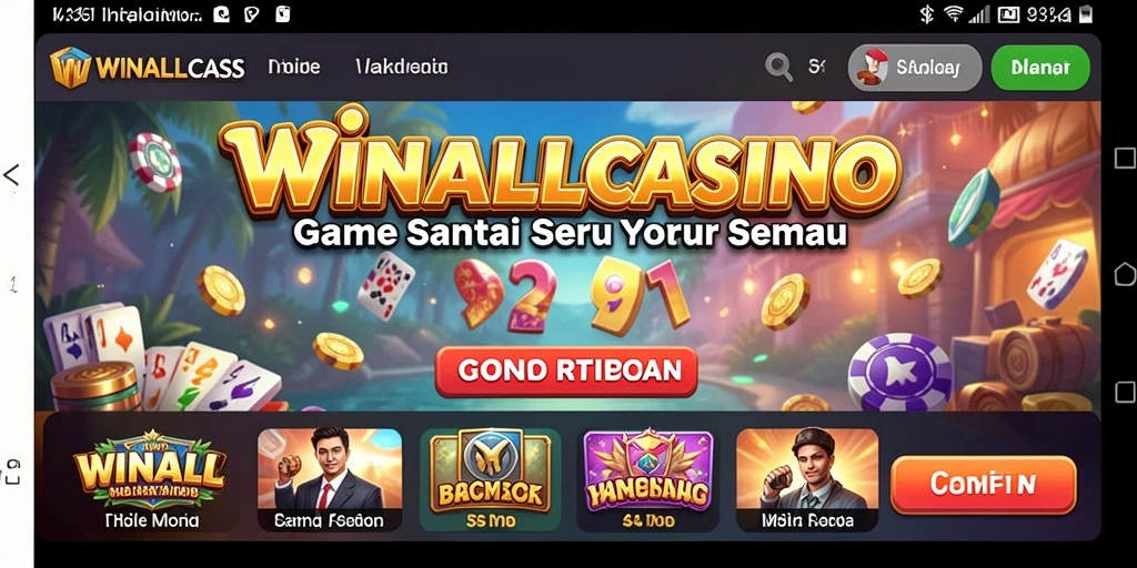 Tampilan gameplay WINALLCASINO yang mengasyikkan dan penuh warna.